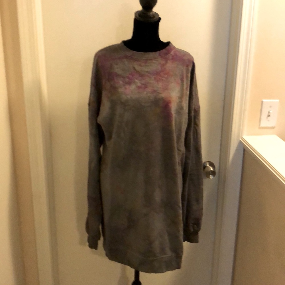 French Terry sweatshirt dress - tie-dyed